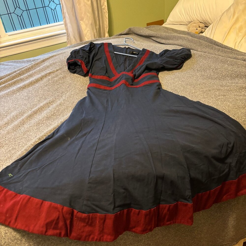 Blue/Maroon Eshakti Dress
